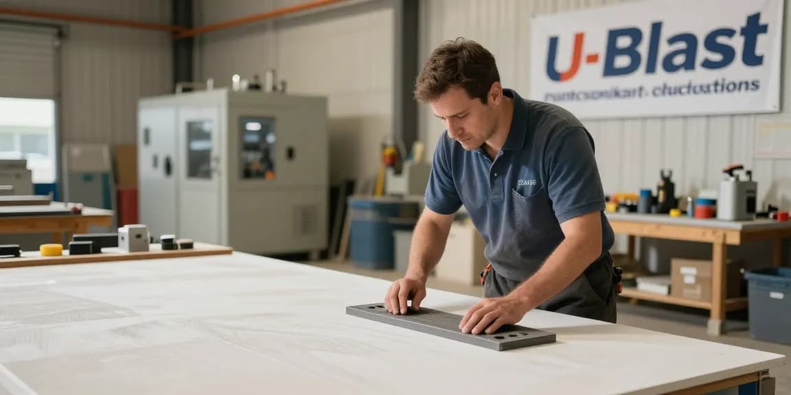 Professional contractor and local trusted provider using heavy-duty stencil in industrial settings.