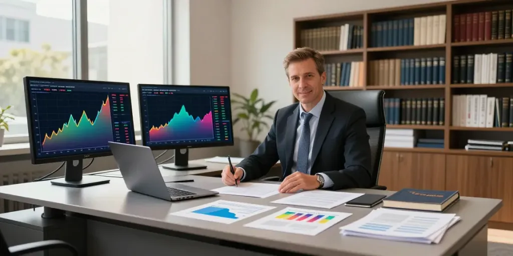 Charles Field Marsham net worth discussed in a modern finance office setting with analytics displays.