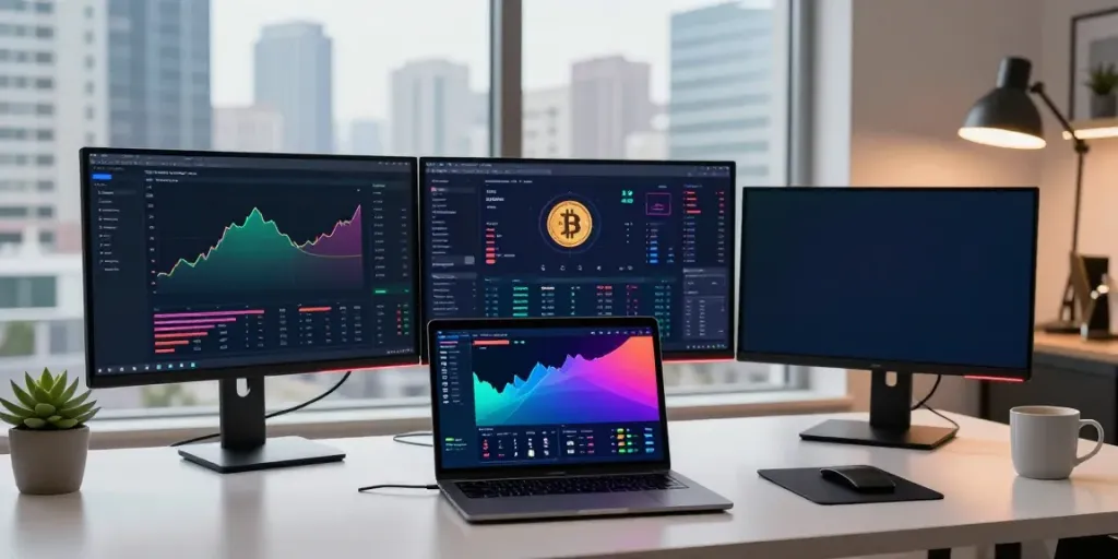 Real-time market data API visualization in a cryptocurrency trading workspace