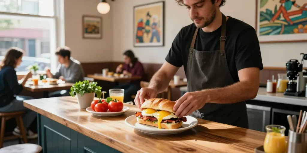 Best breakfast Austin highlighted by NYC-inspired sandwiches and vibrant café atmosphere.