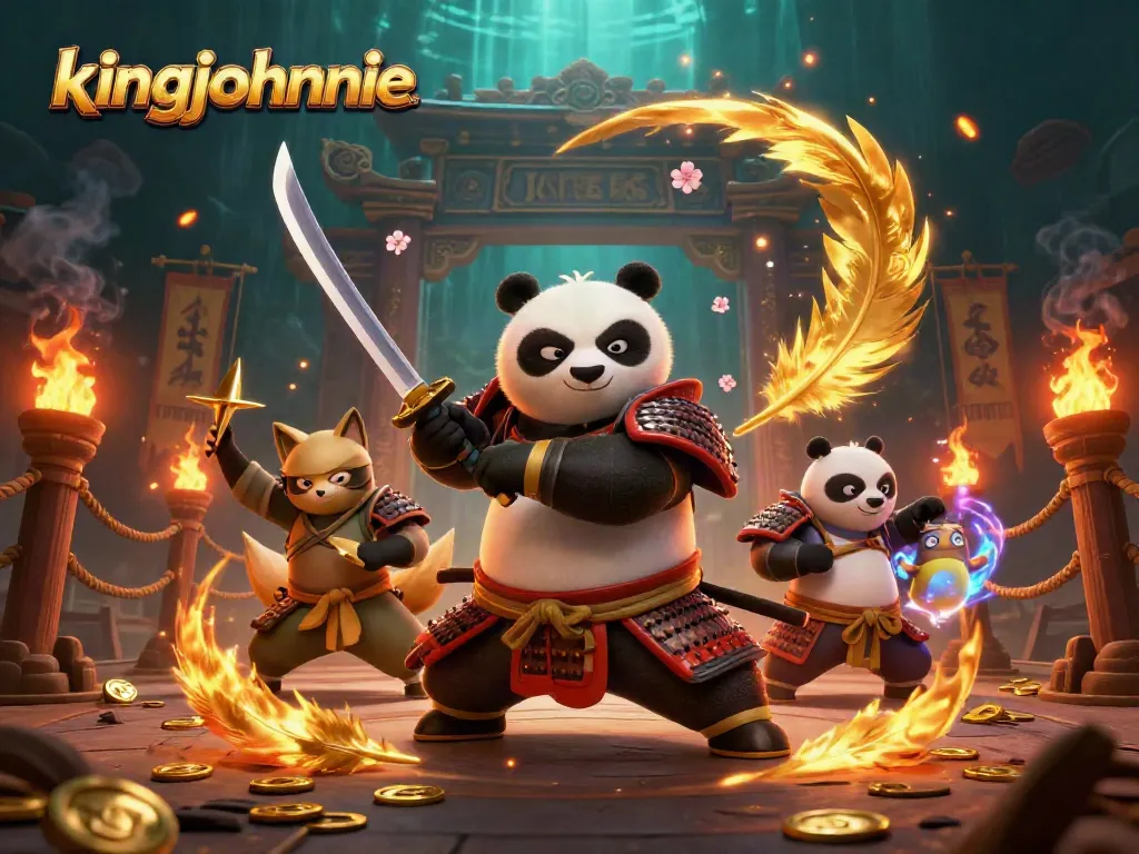 Experience thrilling action with kingjohnnie in this vibrant 3D casino illustration