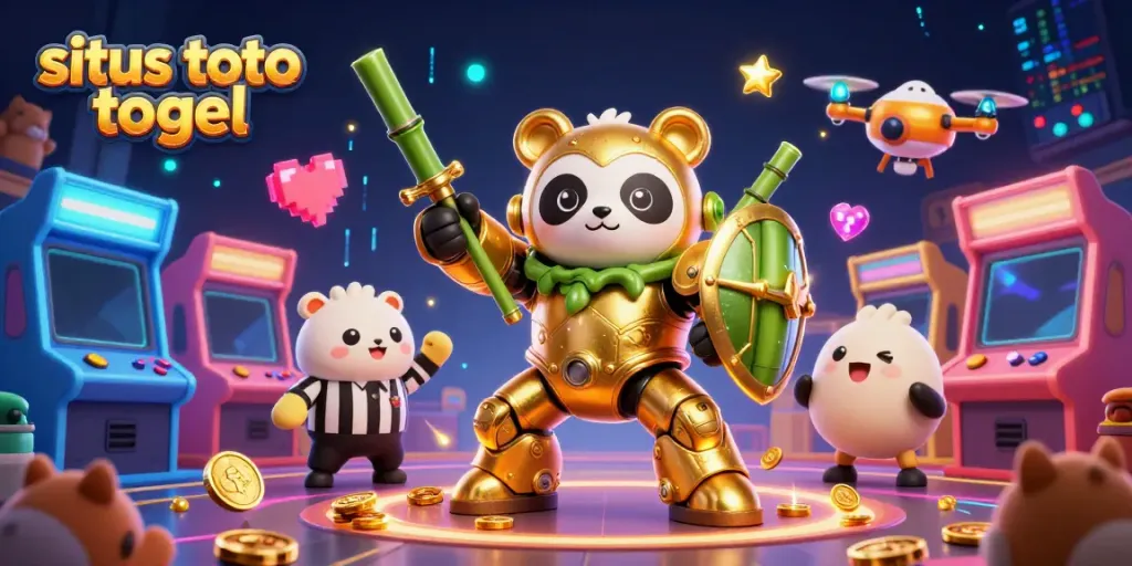 Engage in situs toto togel activities with a vibrant 3D illustration showcasing dynamic gambling elements.