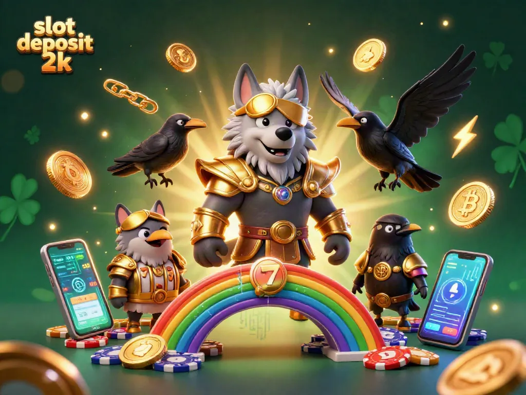 Engage with the vibrant scene of slot deposit 2k featuring Norse characters and casino elements.