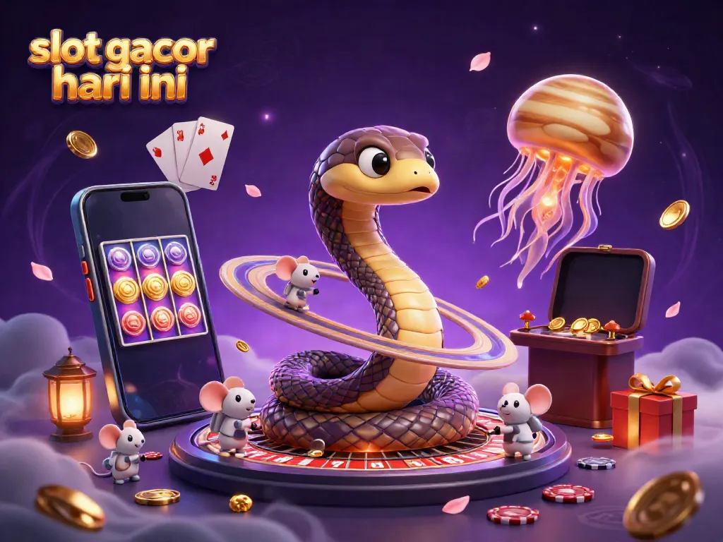 Experience the thrill of slot gacor hari ini with this dynamic 3D casino illustration featuring unique characters.