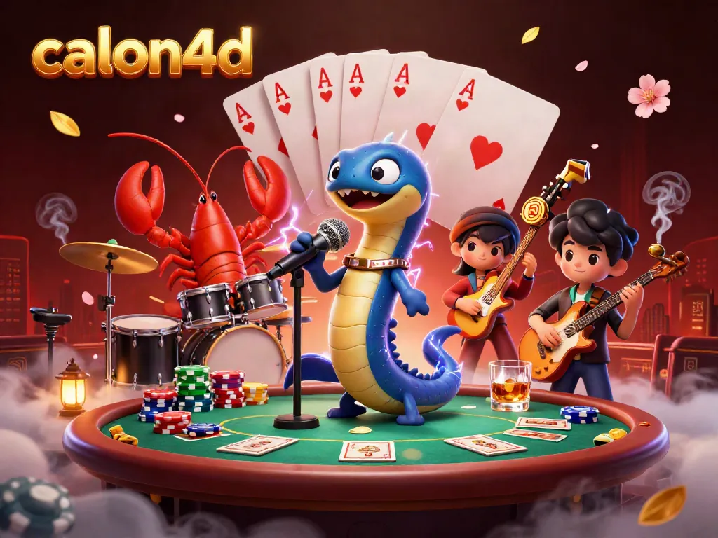 Gadis dealer profesional di calon4d bermain poker dengan suasana kasino bawah laut yang meriah.