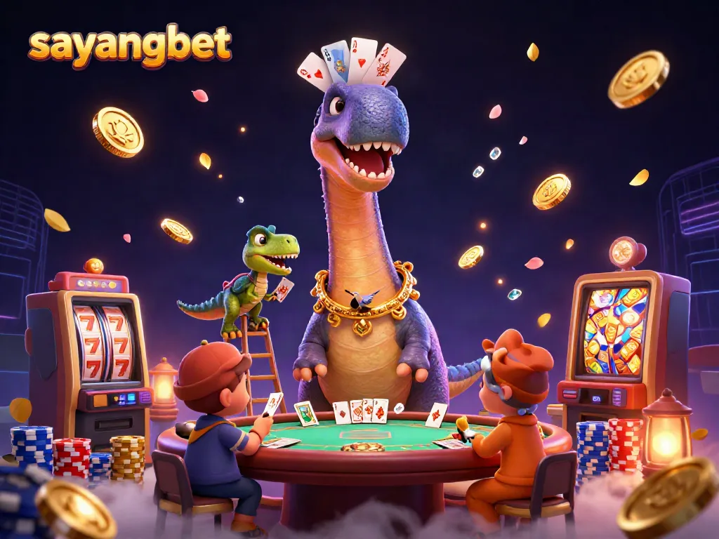 Experience thrilling gameplay at Sayangbet with interactive characters and vibrant casino elements.