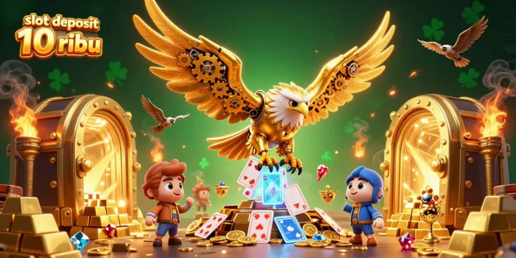 Experience thrilling wins with slot deposit 10 ribu surrounded by dazzling casino treasures.