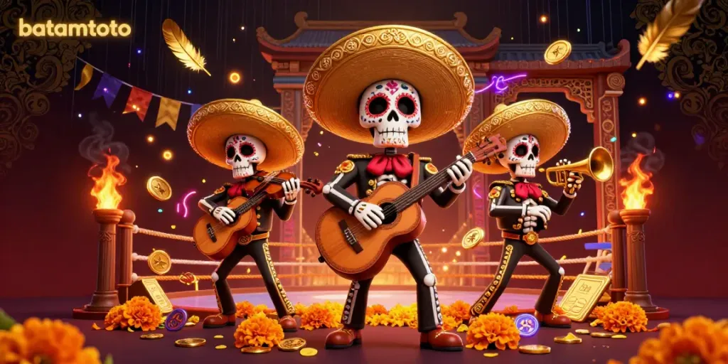 Experience the vibrant spirit of batamtoto with a lively mariachi band in a casino setting.