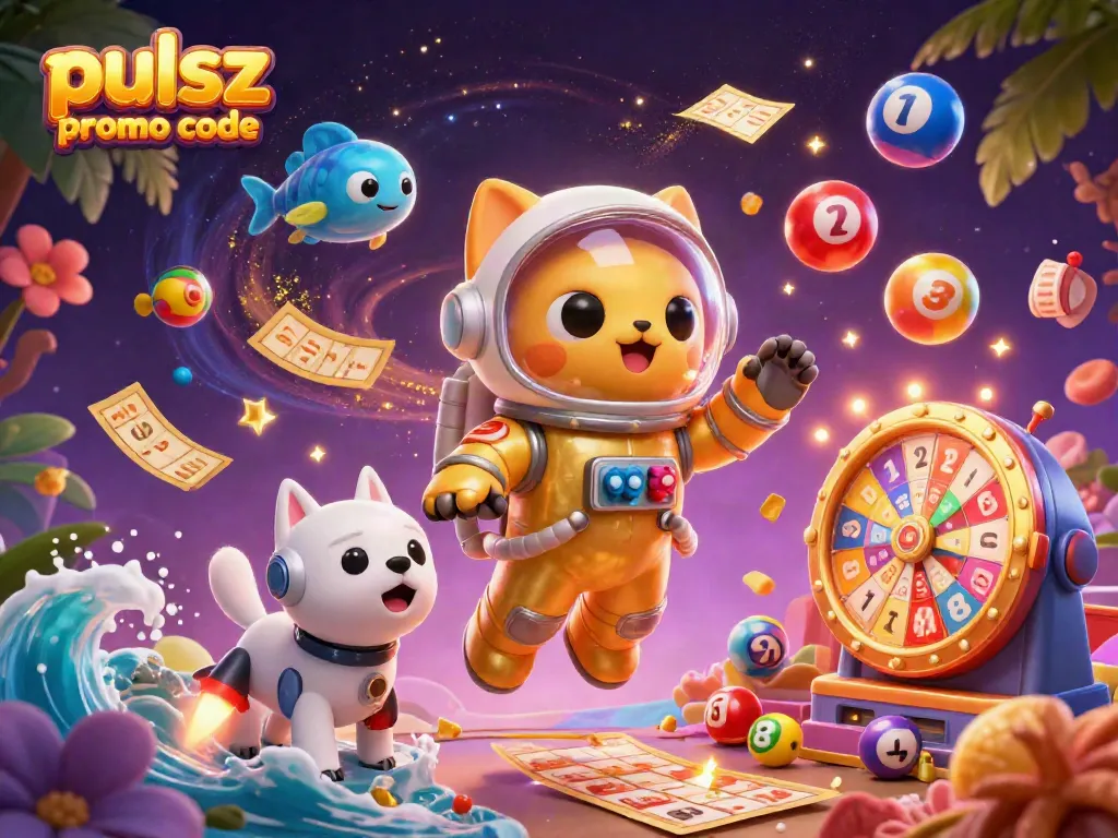 Engage with pulsz promo code for exciting rewards and bonuses at Pulsz Casino featuring vibrant lottery elements.