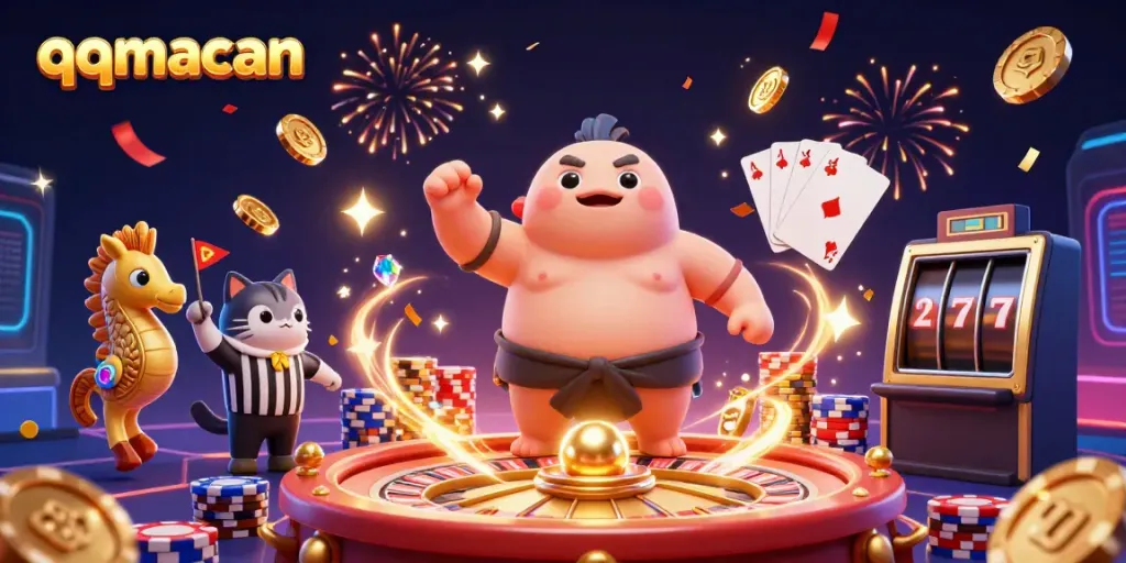Engage in qqmacan gaming ecstasy with an underwater scene of vibrant casino characters.
