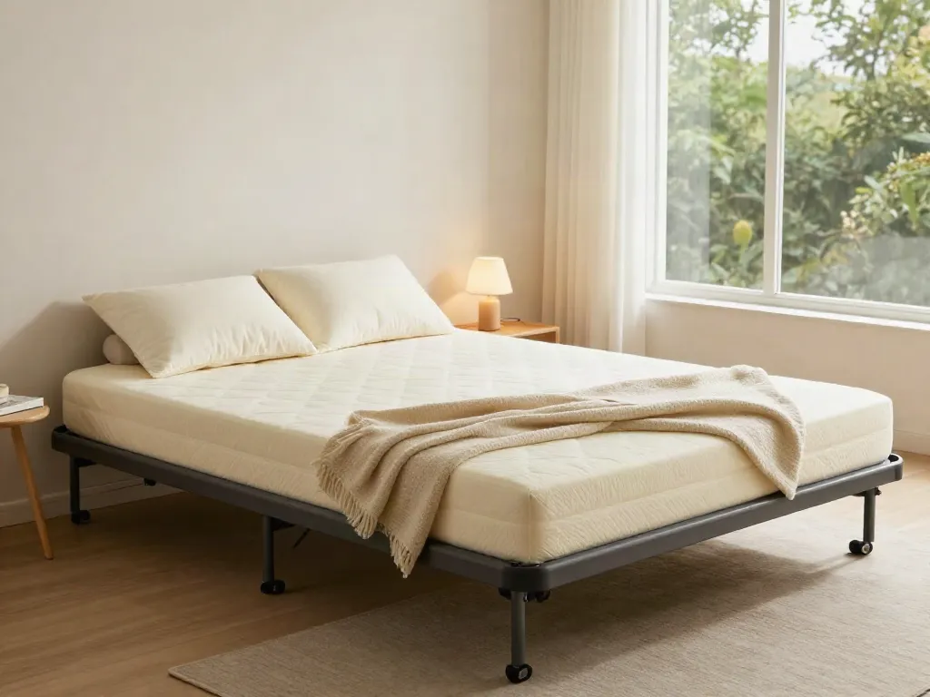 The price of folding beds highlighted in a modern bedroom featuring a comfy folding bed with stylish decor.