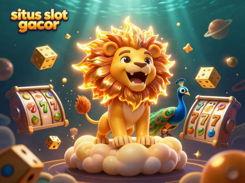 Engage with situs slot gacor as the lion and dice illustrate thrilling jackpot opportunities in a vibrant casino world.