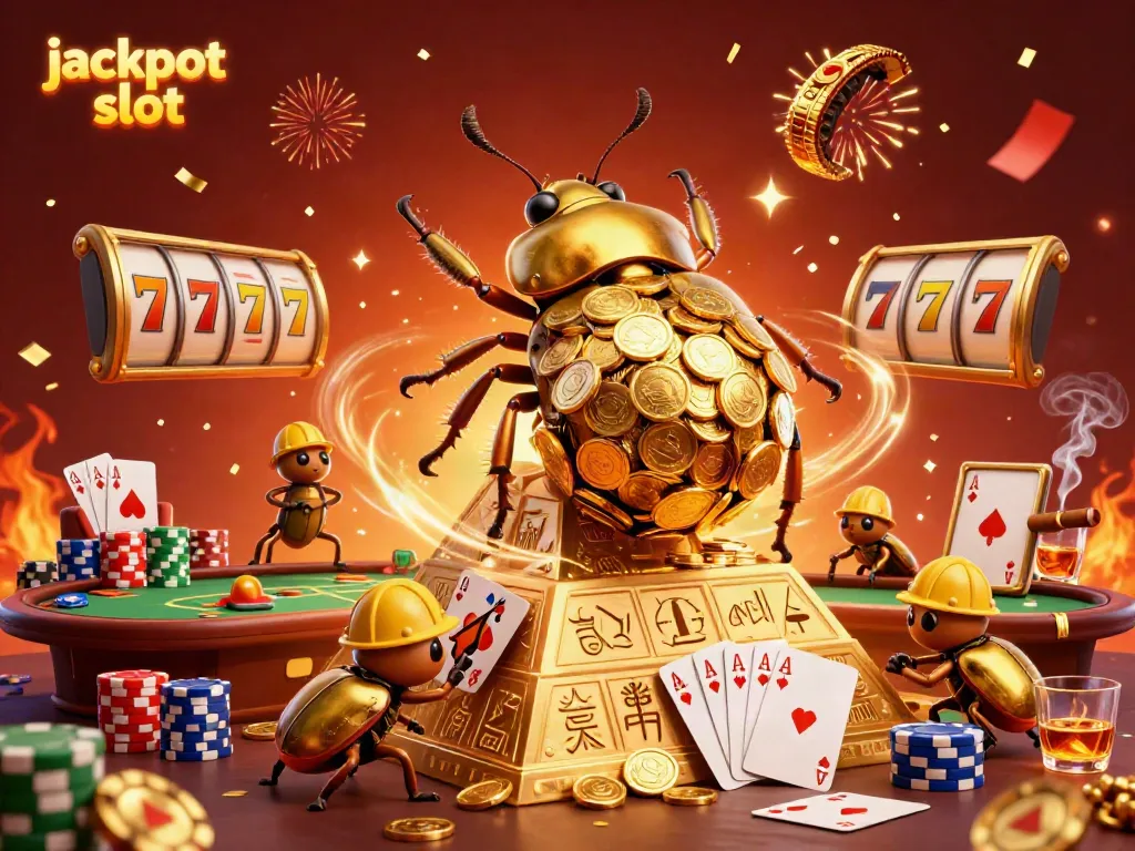 Experience the thrill of jackpot slot machines in this vibrant 3D illustration filled with energy.