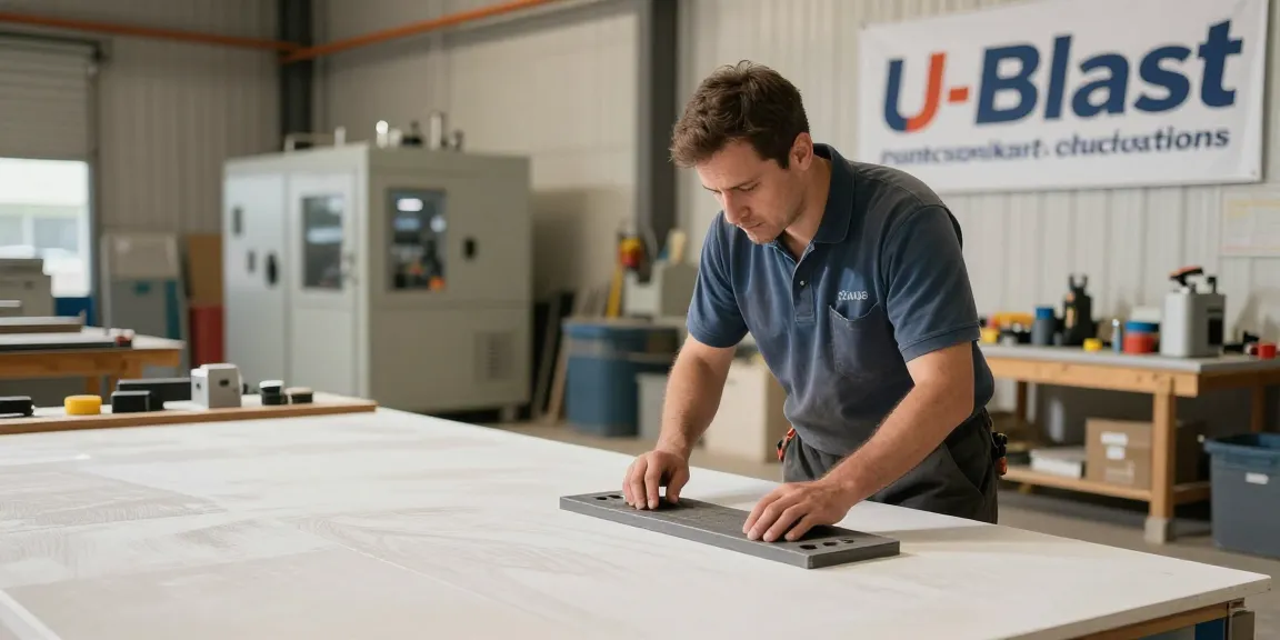 Professional contractor and local trusted provider using heavy-duty stencil in industrial settings.
