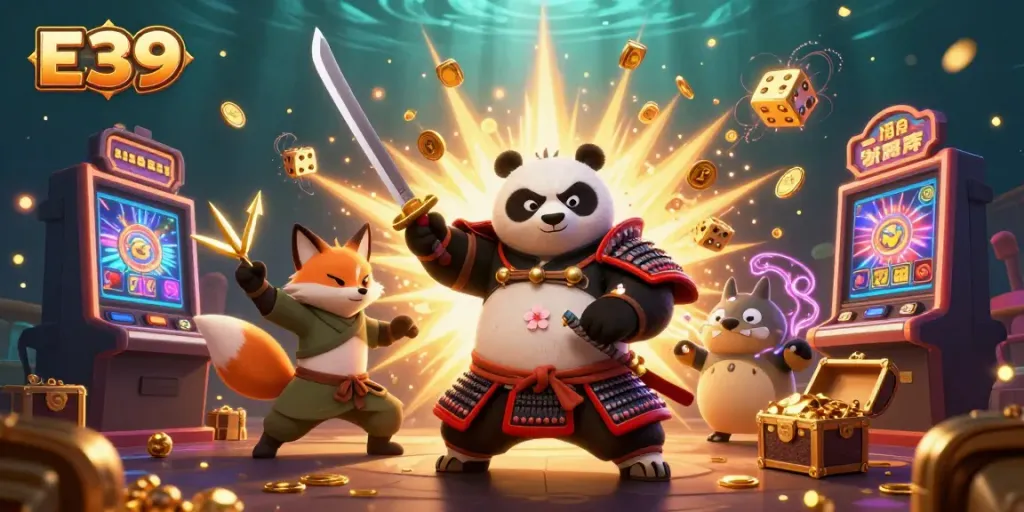 E39 offers dynamic casino fun with a samurai panda, ninja fox, and enchanted tanuki among games and jackpots.