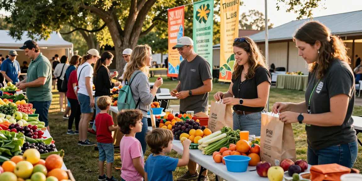 Community engagement at springshall.org food fair featuring local produce.