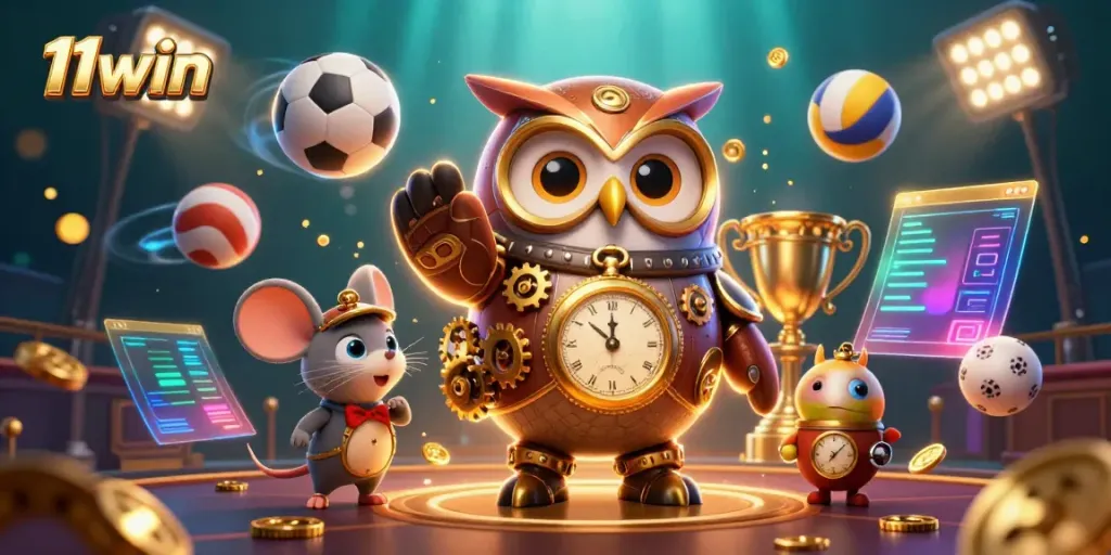 Experience thrilling moments at 11win with vibrant casino elements and engaging characters.