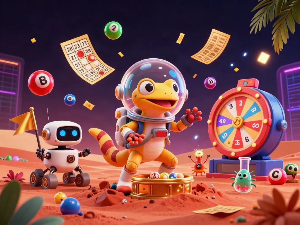 Engage in thrilling casino adventures with s8 as a gecko discovers a golden casino on Mars.
