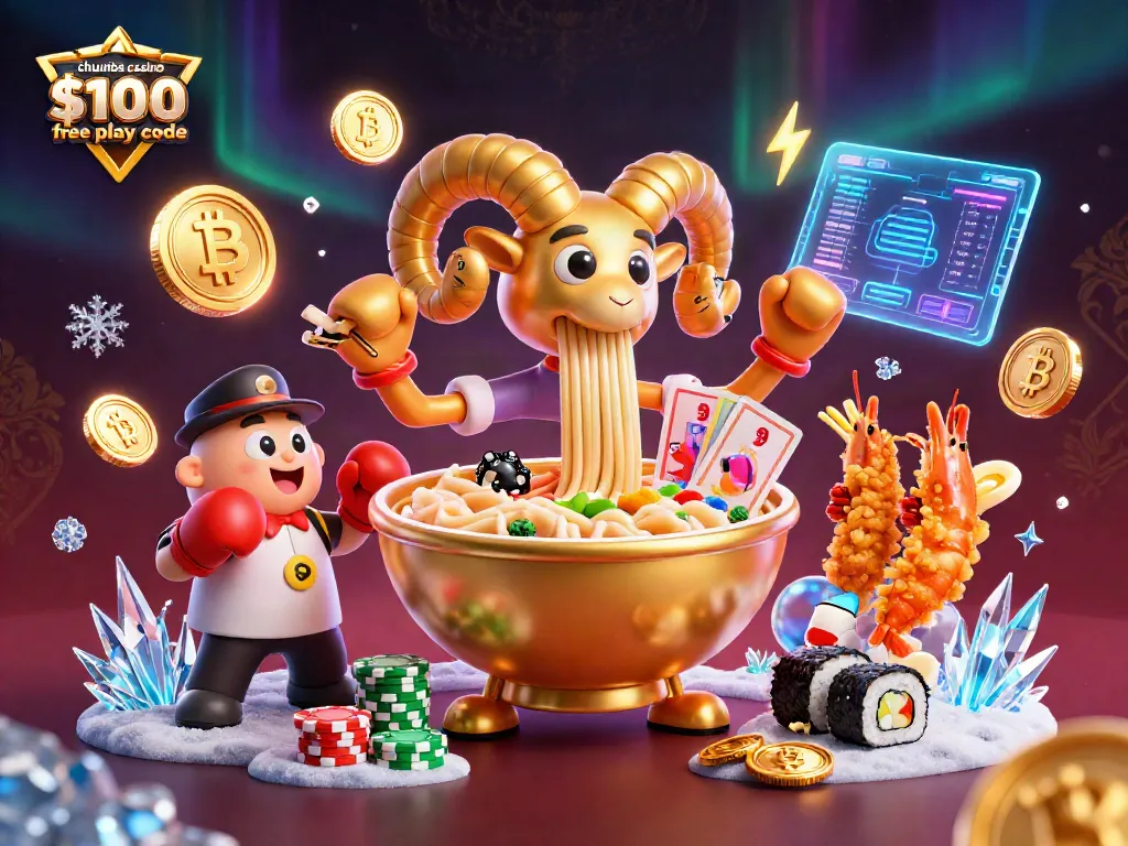 Engage with chumba casino $100 free play code in a fun-filled 3D casino scene featuring colorful characters and game symbols.