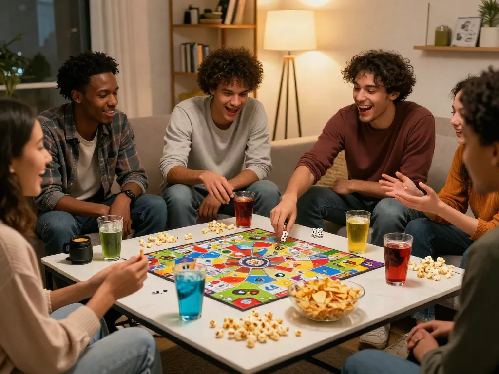Ratutogel di malam permainan yang seru bersama teman-teman, suasana hangat dan penuh tawa.