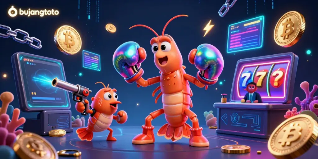 Experience the excitement of bujangtoto's vibrant gambling scene with animated crypto underwater warriors.