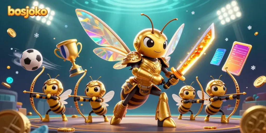 Join the excitement at bosjoko, featuring dynamic bee warriors in a thrilling online gaming tableau.