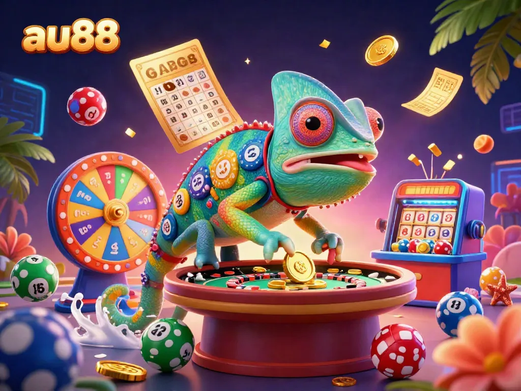 Experience thrilling games at au88 with vibrant colors, dynamic characters, and exciting casino elements.