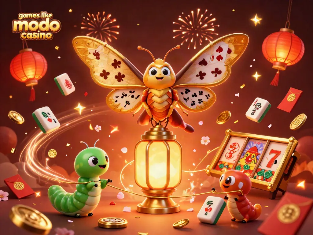 Engage with games like modo casino using this vibrant and festive casino-themed illustration.