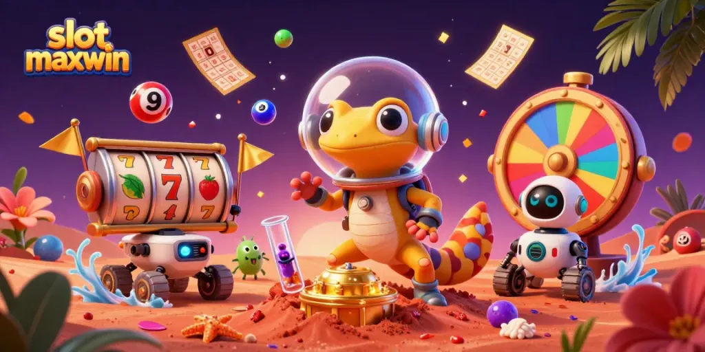 Experience the excitement of slot maxwin with a vibrant Martian casino adventure featuring diverse gaming elements.