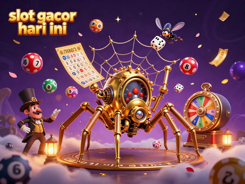 Engage with slot gacor hari ini through this vibrant casino illustration showcasing steampunk elements and gaming excitement.