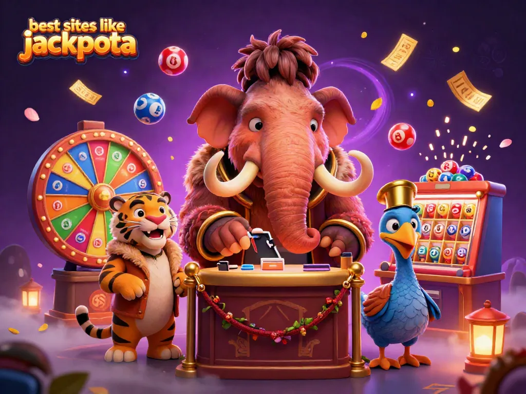 Experience the best sites like Jackpota featuring a whimsical 3D casino scene with engaging characters.